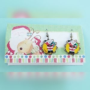 Santa earrings in gold